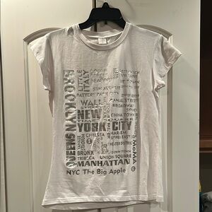 White Graphic T-Shirt with New York Print